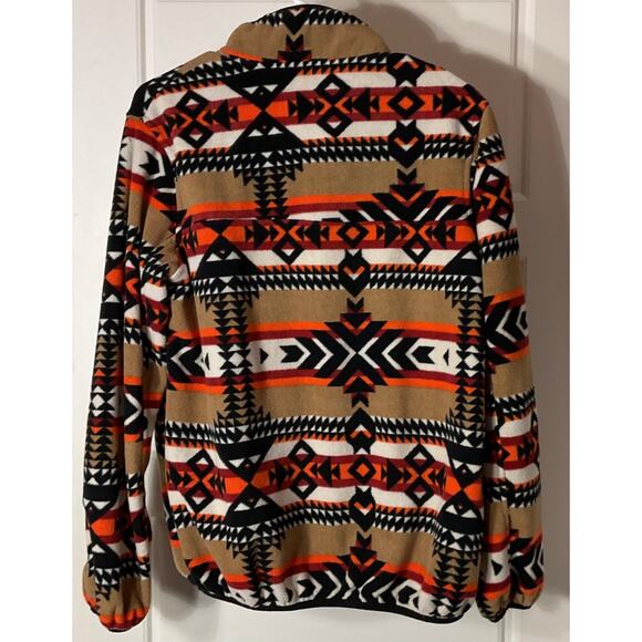 Kava Cavanaugh Fleece Aztec/Geometric Pattern Zip Pockets Pullover Jacket M - Picture 4 of 6